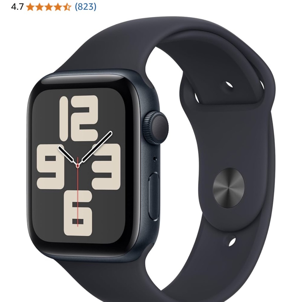 Apple Black Smartwatch with Sleek Design and High Contrast Display